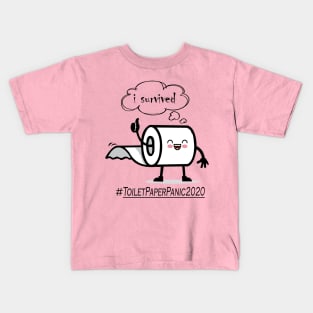 Toilet Paper Shortage Virus Flu Panic 2020 I Survived Gift T-Shirt Kids T-Shirt